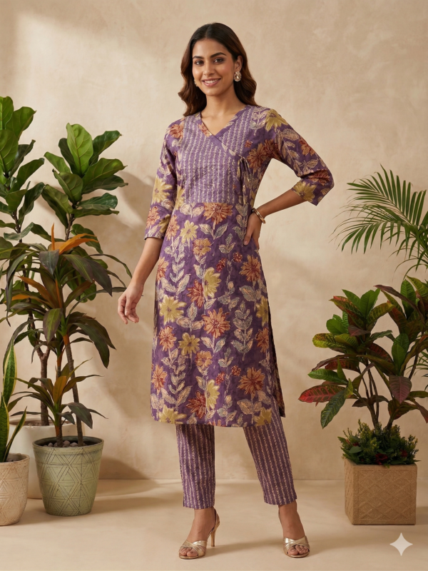 Purple Kurti Set